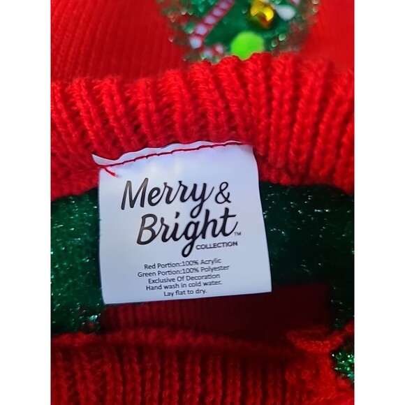 Dog Christmas Sweater Tree Red Green Medium Bells Winter - Picture 5 of 8